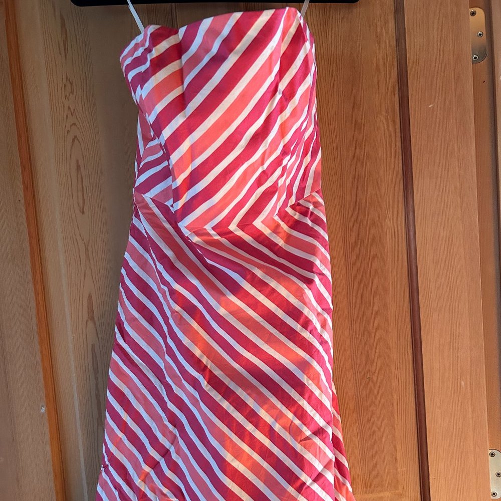 Adorable Ann Taylor NWT Dress Womens 8 Lined A-Line Sleeveless Pink Red White